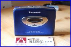 REFURBISHED Panasonic RQ-X11 Stereo Cassette Player Walkman New Belt Retro Blue