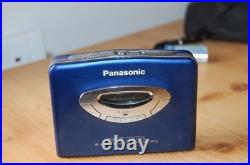 REFURBISHED Panasonic RQ-X11 Stereo Cassette Player Walkman New Belt Retro Blue
