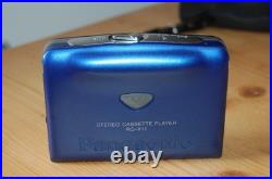 REFURBISHED Panasonic RQ-X11 Stereo Cassette Player Walkman New Belt Retro Blue