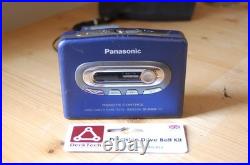 REFURBISHED Panasonic RQ-X15 Stereo Cassette Player Walkman New Belt Retro Blue