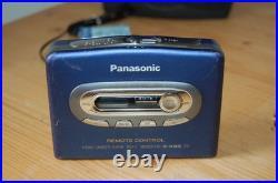 REFURBISHED Panasonic RQ-X15 Stereo Cassette Player Walkman New Belt Retro Blue