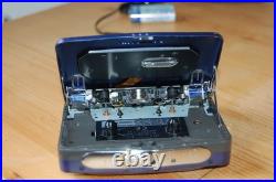 REFURBISHED Panasonic RQ-X15 Stereo Cassette Player Walkman New Belt Retro Blue