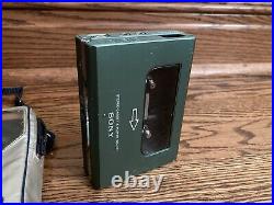 REFURBISHED! SONY WALKMAN PERSONAL CASSETTE PLAYER WM-DD WithCASE! RARE GREEN