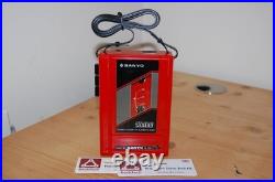 REFURBISHED Sanyo M-G7SP Stereo Cassette Player Walkman with Speakers Vintage