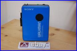 REFURBISHED Sony WM-B10 Stereo Cassette Player Walkman Blue New Belt Vintage