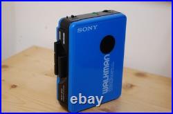REFURBISHED Sony WM-B10 Stereo Cassette Player Walkman Blue New Belt Vintage