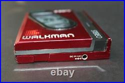 Red Sony Walkman WM-30 & Case Serviced with new belt and Working Perfectly