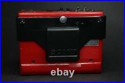 Red Sony Walkman WM-F15 & Accessories Serviced with new belt & Working Perfectly
