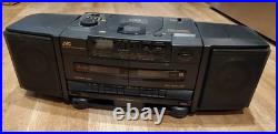 Refurbished 1990 JVC PC-X100 Portable AM/FM CD Dual Cassette Boombox Stereo