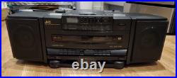 Refurbished 1990 JVC PC-X100 Portable AM/FM CD Dual Cassette Boombox Stereo
