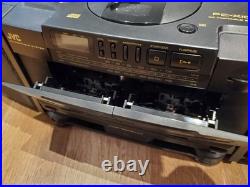Refurbished 1990 JVC PC-X100 Portable AM/FM CD Dual Cassette Boombox Stereo
