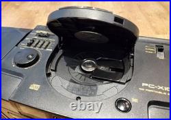 Refurbished 1990 JVC PC-X100 Portable AM/FM CD Dual Cassette Boombox Stereo Refurbished 1990 JVC PC-X100 Portable AM/FM CD Dual Cassette Boombox Stereo