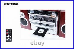Refurbished TechPlay ODCK110 Bluetooth System Karaoke Record Player CD Cassette