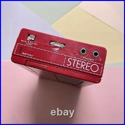Retro Boxed 1980s SONY STEREO WALKMAN WM-4 STEREO CASSETTE PLAYER Red