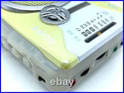 SONY Radio Cassette WALKMAN WM-GX200 Yellow 2Way Speaker Refurbished from JAPAN