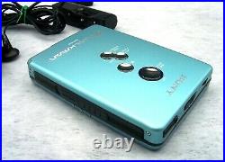 SONY WALKMAN WM-EX610 Personal Cassette Player remote AA pack Full working BLUE
