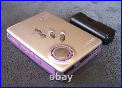 SONY WM-EX631 Cassette Player with AA battery pack Full working Silver/Purple #2