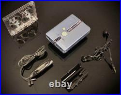 SONY WM-EX651 Portable Cassette Player Walkman Blue Refurbished Remote Set