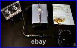 SONY WM-EX651 Portable Cassette Player Walkman Blue Refurbished Remote Set