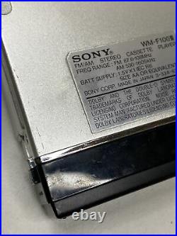 SONY WM-F100II Walkman Cassette Tape Player Working with New Belt Metal (READ)
