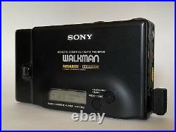 SONY WM-F702 Walkman Cassette Player Radio Black Metal Working New Belt