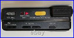 SONY WM-F702 Walkman Cassette Player Radio Black Metal Working New Belt