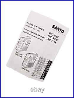 Sanyo TRC-1148 Voice Recorder Standard Cassette Dictaphone Dictation Sanyo TRC-1148 Voice Recorder Standard Cassette Dictaphone Dictation