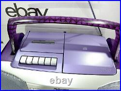 Sony CFD-922L Boombox CD Radio Stereo Cassette Tape Player Recorder PURPLE LILAC