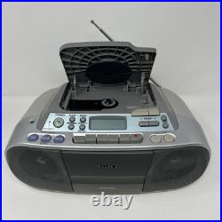 Sony CFD-S01 CD Player Boombox AM FM Radio Cassette Recorder Portable Tested