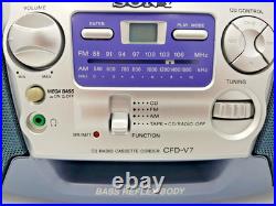 Sony CFD-V7 Boombox Stereo Portable CD Cassette Tape Radio Tuner AM FM Vintage