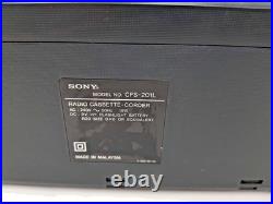 Sony CFS201L Cassette Tape Player Recorder FM AM Radio Portable Boombox Stereo