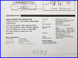 Sony CFS201L Cassette Tape Player Recorder FM AM Radio Portable Boombox Stereo