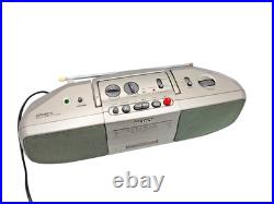 Sony CFS-B21L Cassette Tape Player Recorder FM AM Radio Stereo Boombox Silver