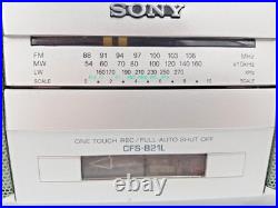 Sony CFS-B21L Cassette Tape Player Recorder FM AM Radio Stereo Boombox Silver