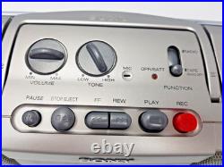 Sony CFS-B21L Cassette Tape Player Recorder FM AM Radio Stereo Boombox Silver