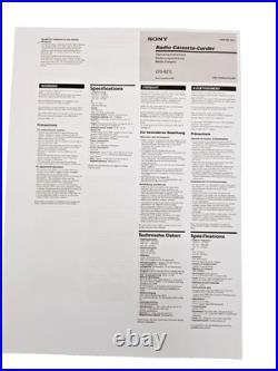 Sony CFS-B21L Cassette Tape Player Recorder FM AM Radio Stereo Boombox Silver