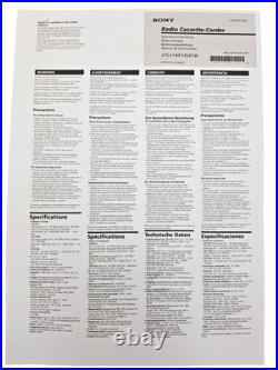 Sony CFS-E14L Cassette Tape Player Recorder FM AM Radio Portable Boombox Stereo