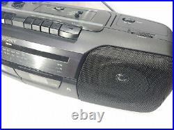 Sony CFS-W338 Boombox Dual Twin Deck Stereo Cassette Tape Player Recorder Radio