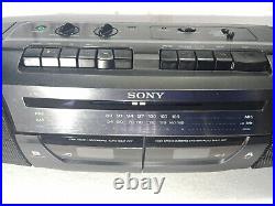 Sony CFS-W338 Boombox Dual Twin Deck Stereo Cassette Tape Player Recorder Radio