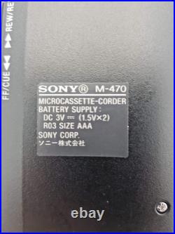 Sony M-470 MicroCassette Voice Recorder Dictaphone Dictation Machine Handheld