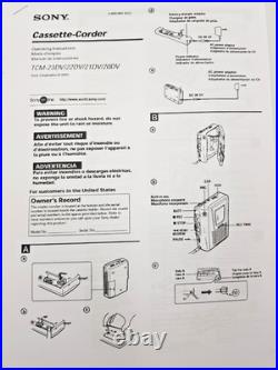 Sony Pressman TCM-20DV Voice Recorder Standard Cassette Player Dictaphone Dictat