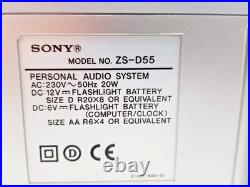 Sony Psyc ZS-D55 Boombox Stereo Portable CD Cassette Tape Radio Tuner AM FM