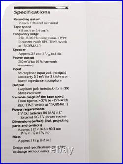Sony TCM-20DV Pressman Voice Recorder Standard Cassette Dictaphone Dictation VOR Sony TCM-20DV Pressman Voice Recorder Standard Cassette Dictaphone Dictation VOR