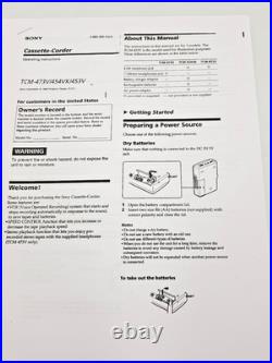 Sony TCM-453V Pressman Voice Recorder Standard Cassette Dictaphone Walkman Vtg