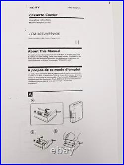 Sony TCM-465V Pressman Voice Recorder Standard Cassette Dictaphone Walkman Vtg