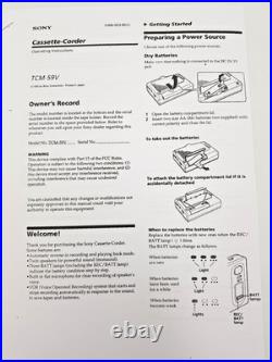 Sony TCM-59V Pressman Voice Recorder Standard Cassette Dictaphone Walkman Rare