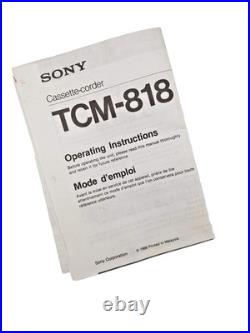Sony TCM-818 Standard Compact Cassette Player Voice Recorder Dictaphone Vintage