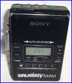 Sony WALKMAN WM-AF62 Black AM/FM AF 62 Radio Cassette Player Bass EXCELLENT