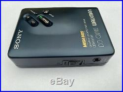 Sony WM-DD33, restored! With original leather case. Blue color RARE
