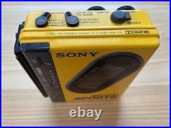 Sony WM-F75 Walkman Sports Stereo Cassette Player Auto Reverse Yellow 80's